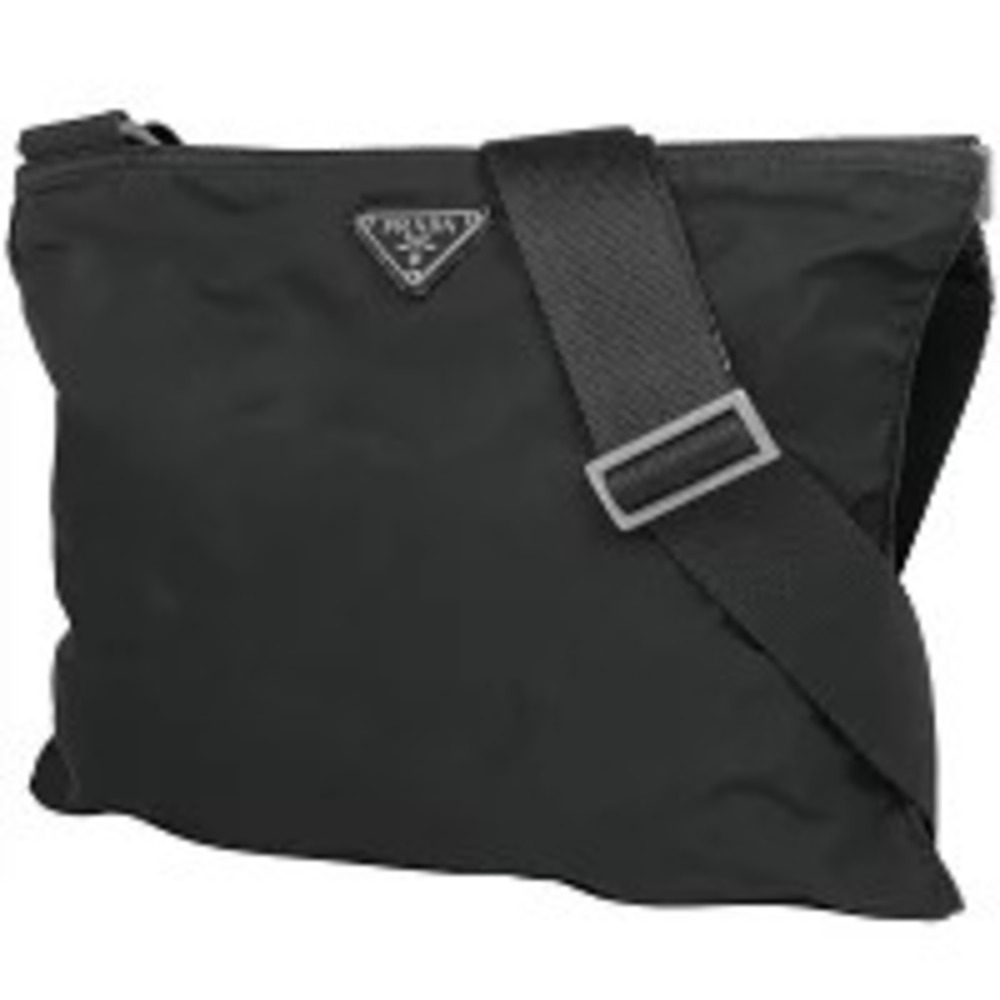 Prada Tessuto Crossbody Plate Shoulder Bag Tessuto Nero Black